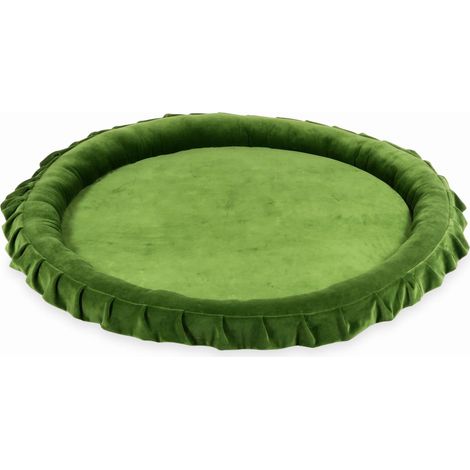 Colchoneta nido infantil de 120 cm, terciopelo suave color oliva