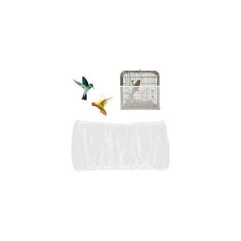 Réglable 112 150cm, Blanc M,1 Pièces Couverture de Cage à Oiseaux, Nylon en Filet de Protection pour Cage Oiseaux Lavable, Ventilé est Antipoussière, Housses Anti Graine pour Cages à Oiseaux (1/5)