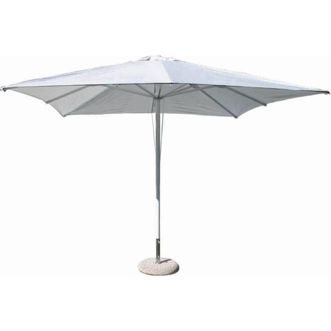 OMBRELLONE ALLUMINIO 48 MM BIANCO COPERTURA BIANCA 3X4 8 STECCHE CON CARRUCOLA (1/4)