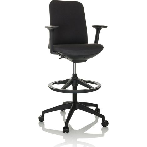 Arbeitsstuhl / Counterstuhl NESTORA WORK Stoff schwarz hjh OFFICE (1/5)