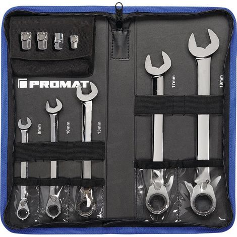 Set di chiavi combinate a cricchetto, 9 pezzi, SW 8-19 mm commutabile con Magic Technology