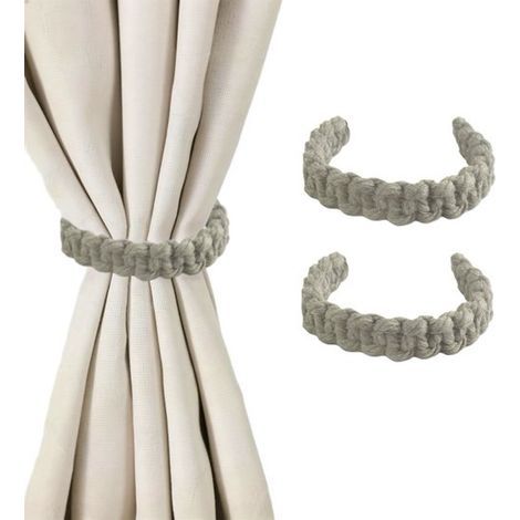 2 pezzi - 252 cm - Fermacravatte per tende in corda di canapa - Fiocchi per tende per il soggiorno - Fiocchi per tende in lino grezzo - Per casa - esterni - camera da letto - ufficio (1/5)