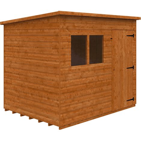 8 x 6 Feet Super Pent 12mm Shed - Solid Wood/Softwood/Pine - L235 x W175 x H204.1 cm - Burnt Orange