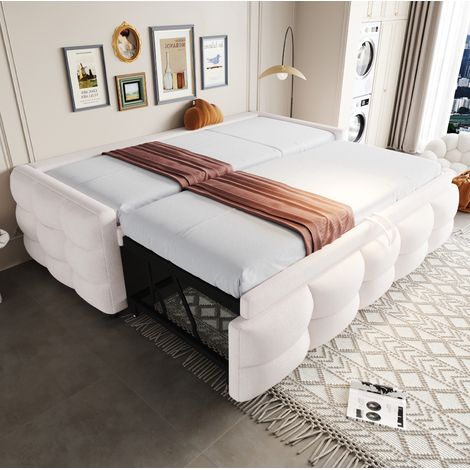 Letto contenitore 90/180x190 Teddy beige multifunzione OKMYHOME (1/5)