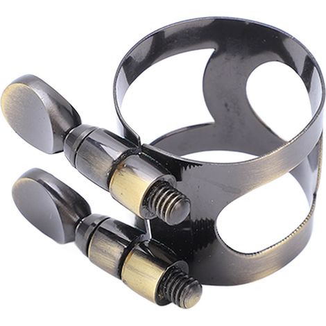 Attache bec saxophone en bronze vieilli, accessoire métallique pour instrument à vent (1/5)