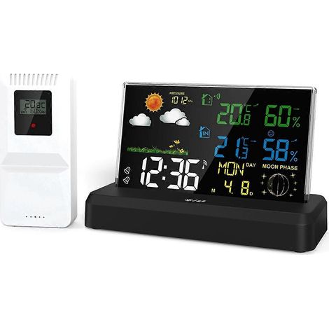 VA Farbbildschirm Digitales Wettervorhersage-Radio EU-Stecker A--