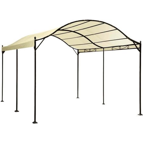 Gazebo da Giardino 3x4 m Ecrù Struttura in Acciaio Rettangolare (1/5)