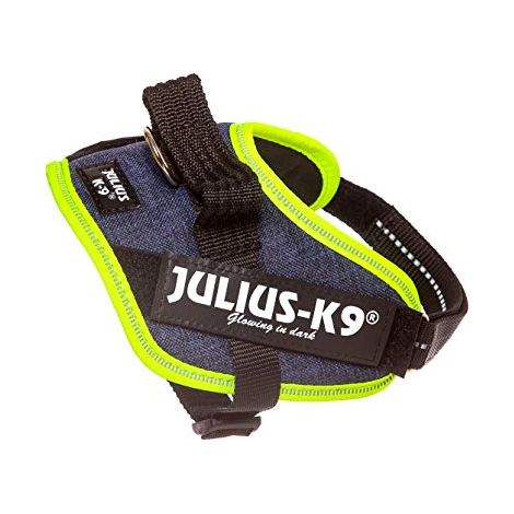Pettorina IDC Julius K9 Powerharness Con Fantasia (ITA) - Pettorina IDC Julius K9 Powerharness Con Fantasia (ITA) - Jeans Giallo Fluo, XS / Mini Mini (40-53cm)