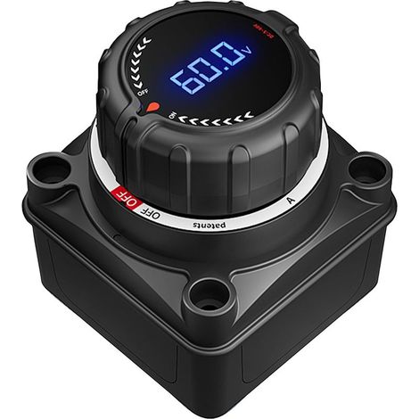 Batterietrennschalter mit Voltmeter, DC 5-60V Batterietrennschalter für Boote, Autos, LKWs, Wohnwagen und Kraftfahrzeuge (1/5)