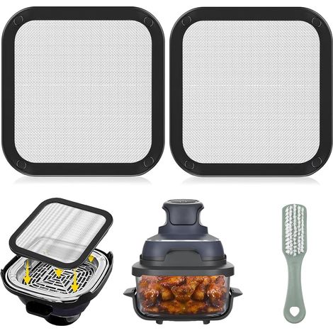 Magnetic Stainless Steel Splash Guard Oil Splash Guard For FN101GY/FN101SG/FN101ST Reusable Hot Air Fryer With Silicone Sleeve (2pcs) (1/5)