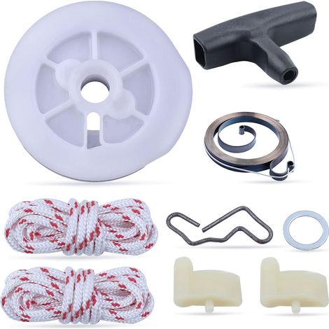 LinDuxe - Polea de arranque de retroceso para motosierra, resorte, manija, cuerda, rotor, trinquete para STIHL MS390 MS310 MS390 029 039, piezas de repuesto para 1121 195 3400 (1/4)