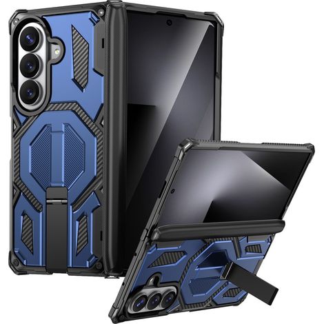 Funda protectora para Samsung Galaxy Z Fold 8 Ultra, con soporte y tapa de bisagra, para MagSafe, azul. (1/5)
