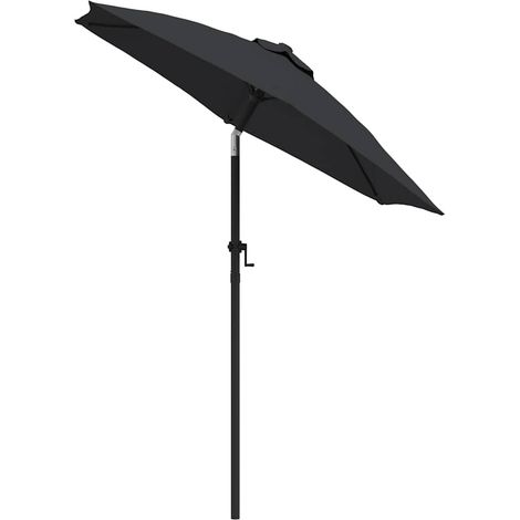 Parasol, Parasol pour Balcon Jardin Plage Terrasse, Noir 200x211 cm Aluminium OIB6417E (1/3)