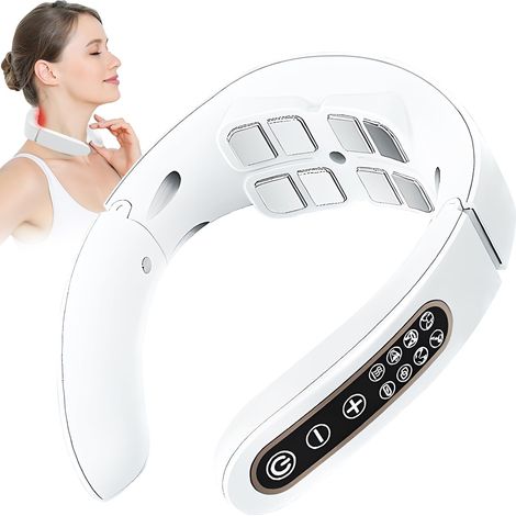 Appareil de massage de la nuque, appareil de massage électrique pour la nuque à la maison, portable pour les épaules et le cou, vibrations, chaleur, appareil de massage intelligent du cou (1/5)