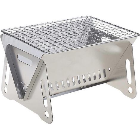 Klappbarer Holzkohlegrill aus Edelstahl, tragbarer Campingkocher für den Außenbereich, ideal zum Wandern und Picknicken.