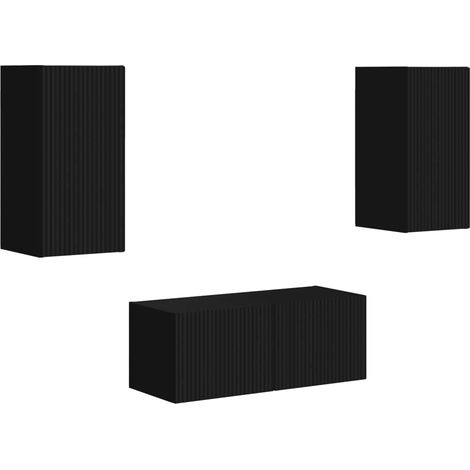 vidaXL Ensemble meuble TV 6 pc Noir Bois d'ingénierie (1/5)