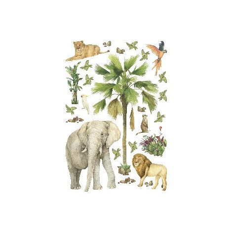 Stickers animaux - Eléphant Géant - 1 planche 42,5 x 65 cm (1/4)