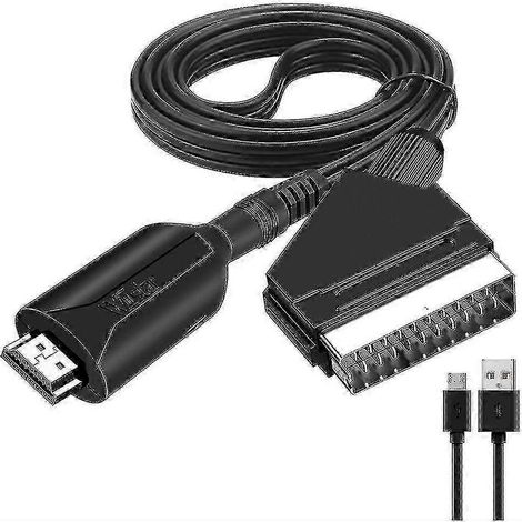 Câble SCART vers HDMI, 1 mètre de long, connexion stable et fiable. (1/5)