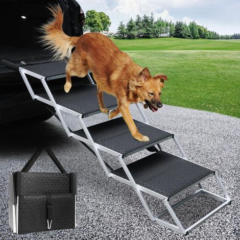 Hunderampe Auto 4 Stufen klappbar, höhenverstellbar, bis 80 kg (1/5)