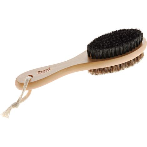 Brosse à Linge Poils 100% Naturels Brosse à Dépoussiérer Brosse à Linge avec 2 Faces pour Tout Type de Tissu 21x4,90x4,5 cm (1/5)