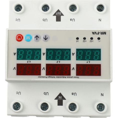Protecteur de tension réglable triphasé 220V, dispositif domestique de protection contre surtension et sous-tension avec réarmement automatique (1/5)