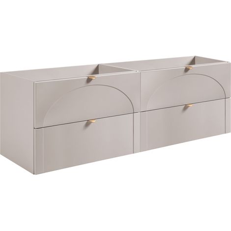Ensemble de 2 meubles sous vasque suspendus AURA cachemire mat 160 cm K (1/5)
