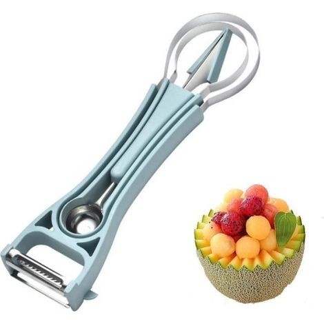 Melon Scoop – 6-in-1 Fruchtkugellöffel, Schnitzmesser, Schäler – Tragbares Obstwerkzeug-Set (1/4)