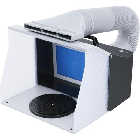 Cabine de Peinture Aérographe, Boîte de Pulvérisation Pliable avec Lumières LED, Plateau Tournant 20 cm et Ventilateur 5.2 m³/Min