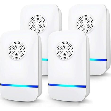 Répulsif Ultrasons 4 Pack Anti Souris Moustiques Cafards Araignées Électrique Portable Prise Intérieur (1/4)