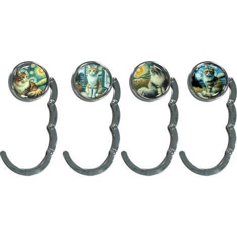 Handtaschen-Aufhänger im Katzen-Design, multifunktionaler Zubehörhalter, ideales Geschenk, 4 Haken für Organisation
