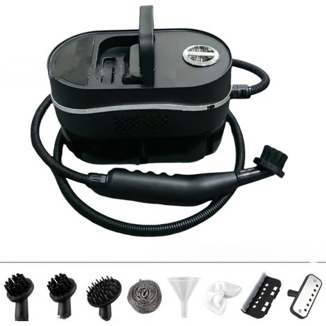 Nettoyeurs À Vapeur Génériques, Nettoyeur À Vapeur Polyvalent 1500 W, Thermorégulation À 2 Vitesses, avec Nettoyeur À Vapeur À Écran Tactile de Grande Capacité/lumière Bleue de 1200 ML--noir