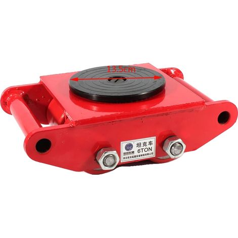 Chariot à machine, capacité de charge lourde, rotation à 360 degrés, 6T Rouge (1/2)