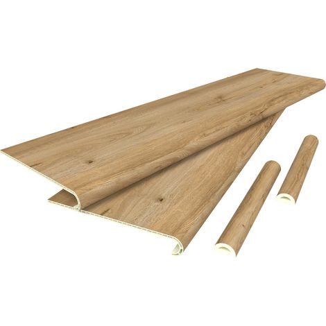 Lot de 2 revêtements d'escalier 120 x 32 cm effet chêne (1/4)