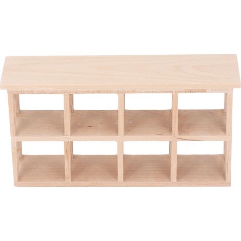Étagère de présentation miniature 1:12 pour maison de poupée, rangement en bois pour salle à manger (1/5)