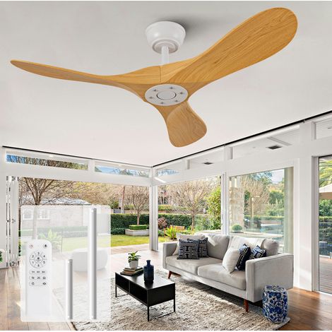 Ventilador de techo HAVRYA de 42 pulgadas sin luz, motor DC reversible, 3 aspas ABS (1/5)
