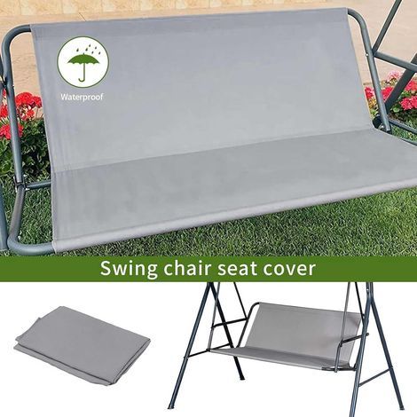 Housse de rechange pour balancelle, tissu Oxford 600D, imperméable, anti-poussière, pour terrasse, balcon et jardin (115x50x50 cm, Gris) (1/4)