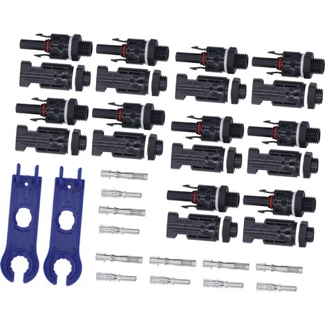Lot de 42 connecteurs solaires étanches IP67, ignifugés et résistants à la flamme, avec 2 clés, 30 A, 1000 V CC. (1/5)