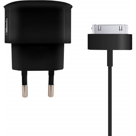 Chargeur secteur 1 USB-A 1 A + câble dock 1 m - noir