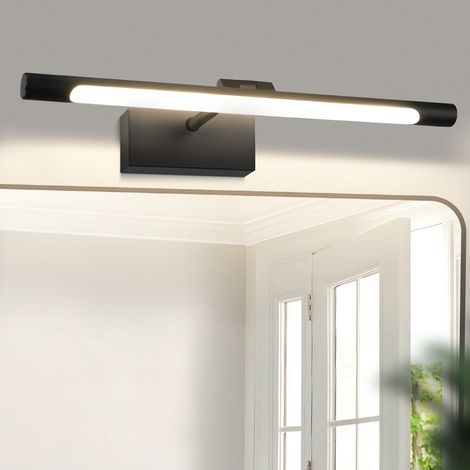 GBLY LED Spiegelleuchte Bad Spiegellampe - 40CM Badlampe Wand 6W Badleuchte Badezimmer Schwarz Wandleuchte Wasserdicht IP44 Wandlampe 4000K Neutralweiß Modern Badlampe für Badschrank Keller Küche