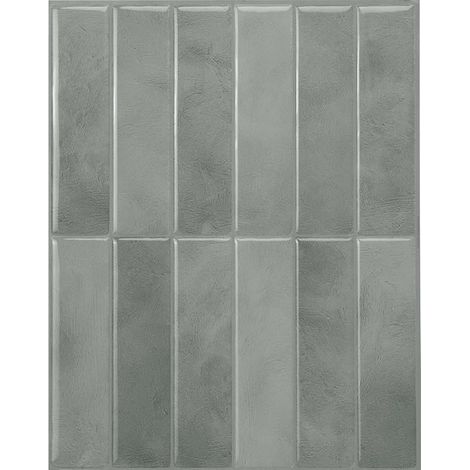 Tiles Adhesive Splashback, Stacked Forest Green, 29x22.8cm (1/5)