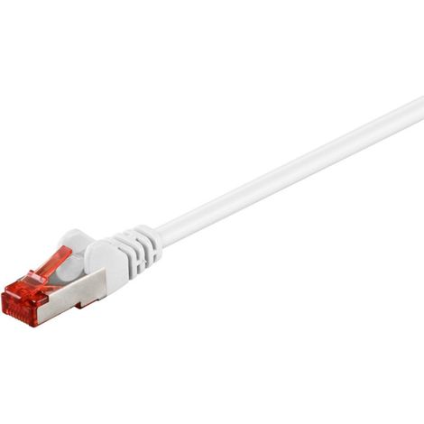CAT 6 Patchkabel, S/FTP (PiMF), weiß, Kupferkaschierter Aluminiumleiter (CCA). Kabellänge 3 m (1/2)