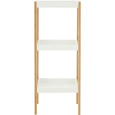 Premier Housewares Nostra Three Tiers White / Natural Shelf Unit (1/5)