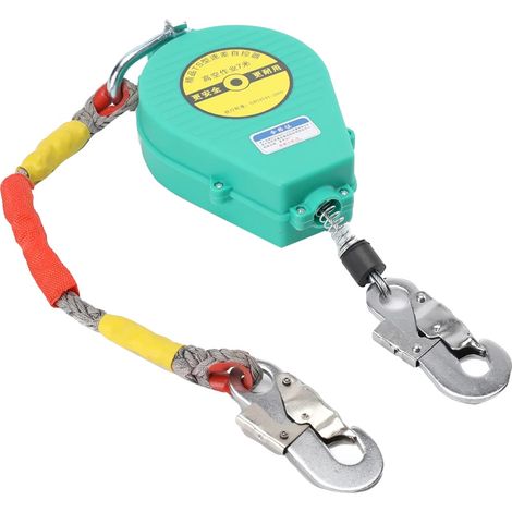 Ligne de vie rétractable, longueur de 23 pieds, capacité de poids de 330 lbs, système de verrouillage à double rotation, construction en alliage d'aluminium, câble en acier de qualité aéronautique (1/5)
