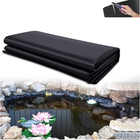 1 Bâche Étang 2x12m PVC, Robinet Vidange, Œillets Renforcés, Anti-UV, Pour Aquarium Jardin Aquaculture (1/5)