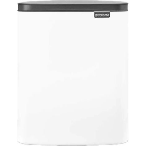 Brabantia - Mülleimer de waste Bo 12 L - Stilvoll und praktisch - Deckel deeasy opening and closing suave - Hygienisch, platzsparend - Tragegriff - Für Bad, Arbeitszimmer und Schlafzimmer - -White (1/3)