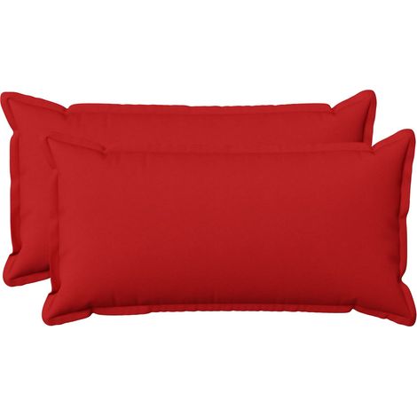 Kissen mit Kissen HOUTEN 2 Stk. Rot Kunstleinen vidaXL (1/5)