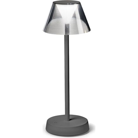 Lampada Da Tavolo Moderna Lolita Metallo Grigio Led 7W 3000K (1/2)