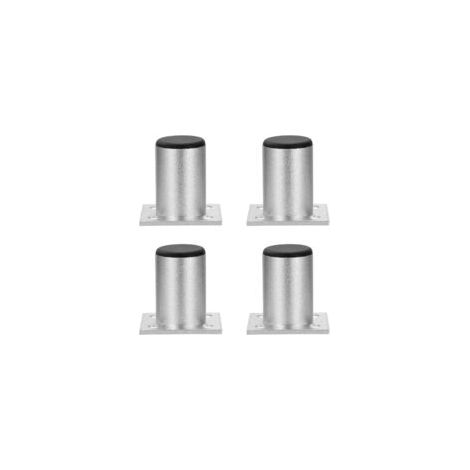 Patas ajustables para muebles, patas de aluminio para armarios, sofás y estanterías, capacidad de carga (1 pieza) de hasta 50 kg, 100 mm, 4 piezas - Crezuo