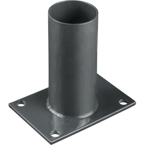 Easycloture – Platine de fixation ronde 60 mm pour portillon grillagé – Acier galvanisé – Hauteur 150 mm – Dimensions 100 x 150 mm