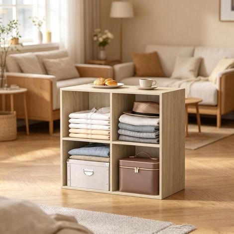 Étagère de rangement, design compact en cube, étagère d’exposition, buffet de salle à manger, meuble de rangement ouvert, bibliothèque sur pied (bibliothèque uniquement) (1/5)